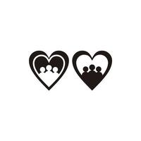 Menschen verbinden mit Herz Logo Design Symbol Vektor