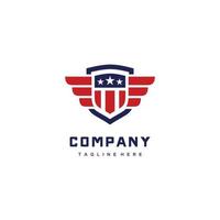 skydda emblem sport team, patriotisk, USA flagga, logotyp design ikon vektor mall illustration