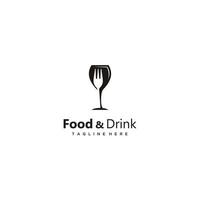 mat och dryck enkel platt logotyp design vektor illustration ikon element