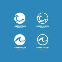 Ozean Wellen Logo Satz, Wasser Wellen Symbol Vektor Illustration, Strand Wellen Vektor Illustration Logo Design