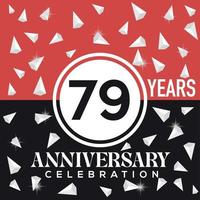 fira 79 år årsdag logotyp design med röd och svart bakgrund vektor
