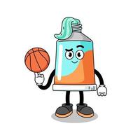 Zahnpasta Illustration wie ein Basketball Spieler vektor