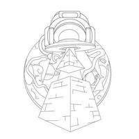 Vektor Hand gezeichnete Illustration der UFO-Pyramide
