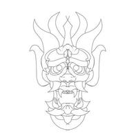 vektor handritad illustration av satan mask