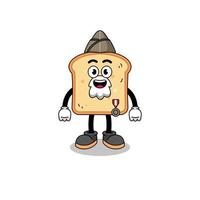 karaktär tecknad serie av bröd som en veteran- vektor