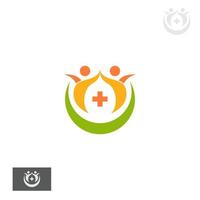 Gesundheitspflege, Heilung und Pflege Logo Vorlage Vektor Design Illustration mit gesund Symbole geeignet zum Gesundheit Betriebe, Gesundheit Pflege, Krankenhäuser und Gesundheit Zentren. Logo Design