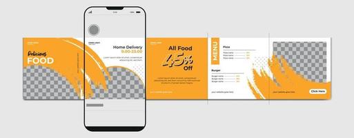 karusell posta mall. restaurang Instagram mikroblogg karusell posta. redigerbar social media karusell posta för mat och drycker vektor