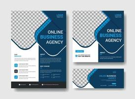företag byrå flygblad design, social media posta och Facebook omslag design mall vektor