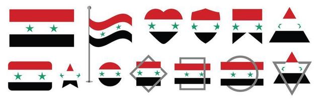 syrien nationell flagga vektor uppsättning
