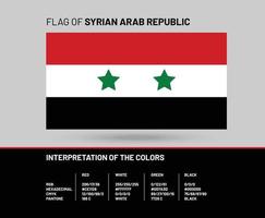 Flagge von Syrien. das offiziell Zustand Symbol von das syrisch arabisch Republik. richtig Farben, Größen und Proportionen. drei Streifen - - Rot, Weiß schwarz vektor