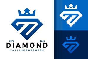 Diamant Finanzen Krone Logo Logos Design Element Lager Vektor Illustration Vorlage