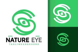 Brief s Natur Auge Logo Logos Design Element Lager Vektor Illustration Vorlage