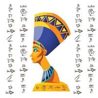 egyptisk kultur symbol, staty av nefertiti vektor