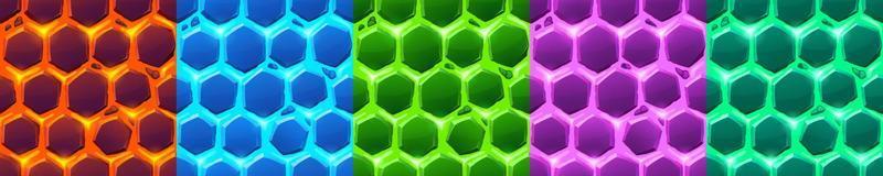 nahtlos Muster von Farbe Lava mit Hexagon Steine vektor