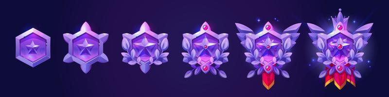 lila Hexagon Frames von Spiel Avatare vektor