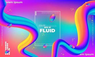 abstraktes fließendes Farbmuster des flüssigen Neonfarben-Farbverlaufshintergrunds mit modernem geometrischem dynamischem Bewegungsstil geeignet für Tapete, Fahne, Hintergrund, Karte, Buchillustration, Landingpage, vektor