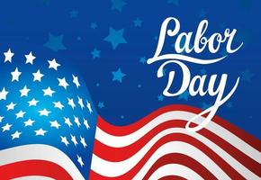 Happy Labour Day Feiertagsfeier Banner mit USA Flagge vektor