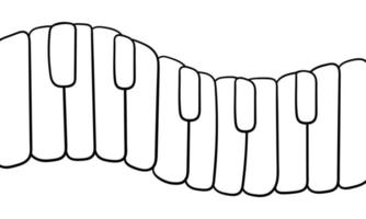 hand dragen bakgrund av piano nycklar 2 vektor