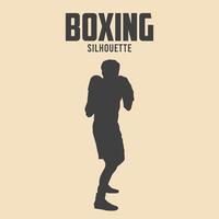 boxning spelare silhuett vektor stock illustration 03