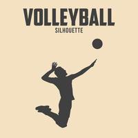 volleyboll spelare silhuett vektor stock illustration 04