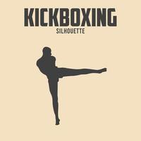 kickboxning spelare silhuett vektor stock illustration 04