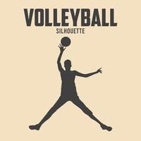 volleyboll spelare silhuett vektor stock illustration 07