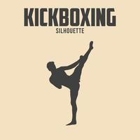 Kickboxen Spieler Silhouette Vektor Lager Illustration 06