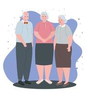 Gruppe süße alte Leute, Großeltern lächelnd vektor