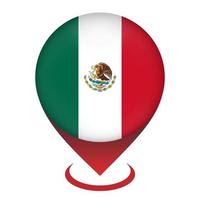 kartpekare med kontry mexico. Mexikos flagga. vektor illustration.