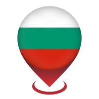 kartpekare med landet bulgarien. bulgariens flagga. vektor illustration.