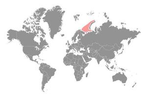 Barents Meer auf das Welt Karte. Vektor Illustration.