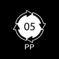 Kunststoff-Recycling-Symbol pp 5 Vektorsymbol. vektor