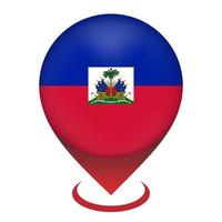 Kartenzeiger mit Land Haiti. Haiti-Flagge. Vektor-Illustration. vektor