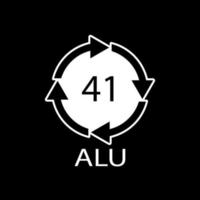 aluminium återvinning symbol alu 41. vektor illustration