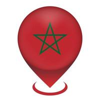 kartpekare med contry marocko. marockos flagga. vektor illustration.