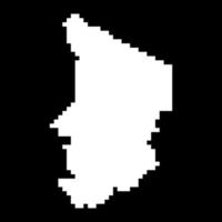 pixel Karta av Tchad. vektor illustration.