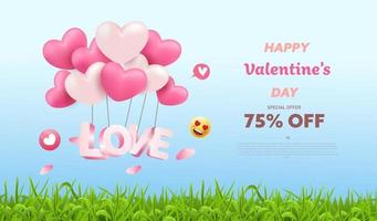 Valentinstag Verkauf Natur Hintergrund vektor