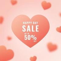 Happy Day Sale Banner. Valentinstag Shop Rabatt Aktion mit Herzen Elemente. trendige Design-Vorlage für Werbung, Social Media, Business, Mode-Anzeigen usw. Vektor-Illustration. vektor