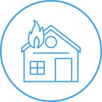 Einzigartiges Haus in Brand Vektor-Symbol vektor
