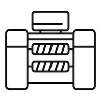 Faden Maschine Symbol Gliederung Vektor. Baumwolle Fabrik vektor