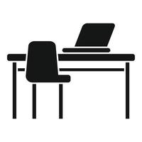 Laptop Arbeitsplatz Symbol einfach Vektor. Büro sitzen vektor