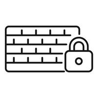 Mauer Passwort Schutz Symbol Gliederung Vektor. persönlich Handy, Mobiltelefon vektor