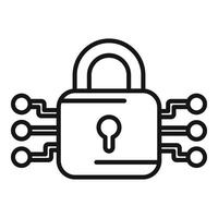 Digital Passwort Schutz Symbol Gliederung Vektor. persönlich Anmeldung vektor