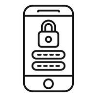 Telefon Anmeldung Symbol Gliederung Vektor. Cyber App vektor