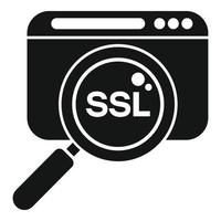 Suche ssl Zertifikat Symbol einfach Vektor. Netzwerk Sicherheit vektor