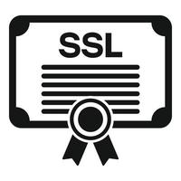 ssl certifikat diplom ikon enkel vektor. webb data vektor