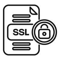 gesichert ssl Zertifikat Symbol Gliederung Vektor. Netz Daten vektor