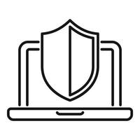 Laptop ssl Zertifikat Symbol Gliederung Vektor. sicher Daten vektor