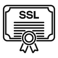 ssl certifikat diplom ikon översikt vektor. webb data vektor