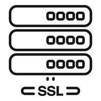 ssl Zertifikat Server Symbol Gliederung Vektor. Netzwerk Sicherheit vektor